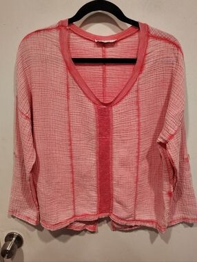 Gigi Moda Made In Italy Pink Gauze Raimona Top Sz S/M Grunge Beach Vacation